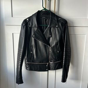 Zara Black Faux Leather Moto Jacket